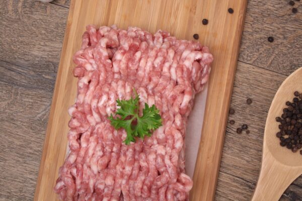 Raw minced meat with pepper, garlic