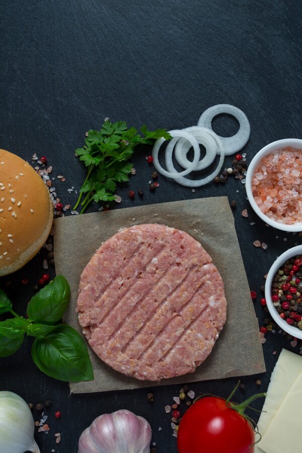 Burger patties and spices